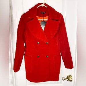 NWT Z&I Velvet Double Breasted Coat Red Medium